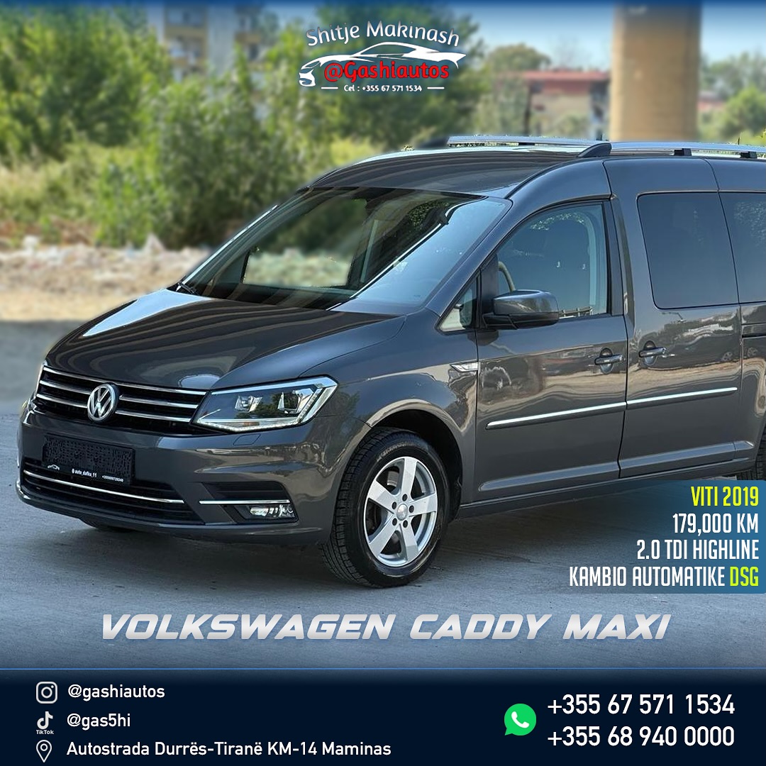 Volkswagen +355675711534
Caddy Maxi Highline
Motorr 2.0 nafte
Viti prodhimit dhjetor 2019
Kambio automatike DSG +/-
179000 kilometra
Sapo ardhur nga jasht
Tapiceri lekure+kamosh
Timon multifunksional
Fener me lupa Adaptive dhe me pika
Distronic +
Navigator touchscreen
Harta gps
Fiket ne semafor
Sensor parkimi para+pas
Kamer parkimi +ganxhe rimorkimi
Xhamat e zinj origjinal
Led feneret mrapa
Ngrohje sendilesh
7 sendile
