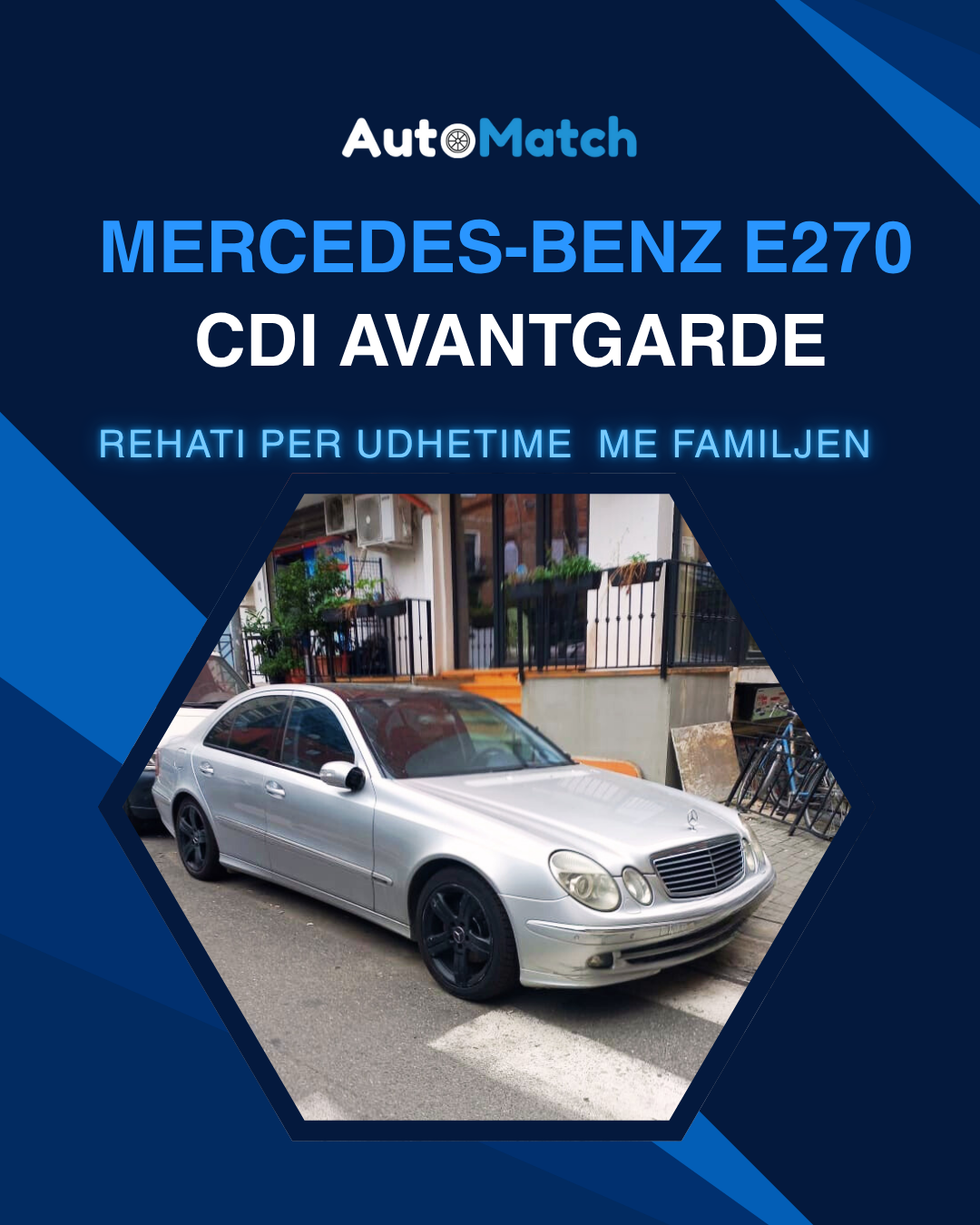 Mercedes-Benz E270 CDI Avantgarde (W211) Shitet
Elegancë, fuqi dhe komoditet në çdo detaj!

🔹 Motor: 2.7 L Diesel (Naftë)
🔹 Fuqia: 177 HP
🔹 Kambio: Automatike
🔹 Normë ndotje : Euro 4
🔹 Kilometrazhi: 380,000 

✨ Opsione & Ekstra

Sedilje lekure origjinale 🖤
Disqe alumini ngjyrë e zezë
4 goma të reja
Xhamat e pasëm të errësuar
Sinjale në pasqyra
Pasqyra me palosje
Kondicioner
Radio CD
Komanda në timon
Letrat e paguara për 1 vit
Gjendje shumë e mirë mekanike & estetike ✅
📍 Vendodhja: Tiranë

💰 Çmimi: 3,300 € (i diskutueshëm)

📞 Kontakti: +355 68 424 9049
📸 AutoMatch AL

#mercedesbenz #cdie270 #sedan #diesel #automat #shitetmakina #automatchal #tirane #bli tani #oferte #okazion #europe 