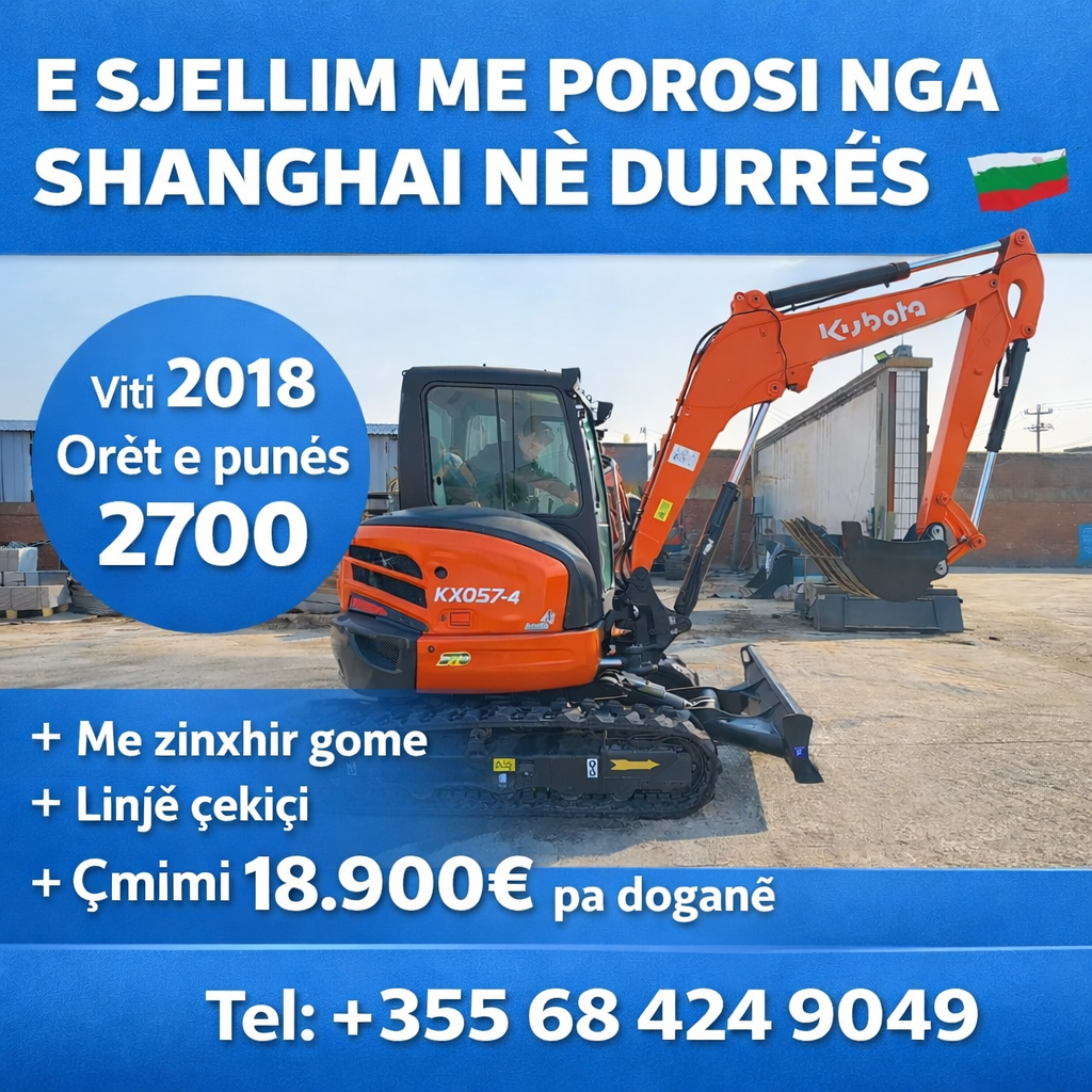 Kubota KX057-4 – 5.5 ton
Kur puna bëhet e rëndë, kjo makinë nuk lodhet! 💪

Viti: 2018
2700 orë pune
Zinxhir gome
Me linjë çekiçi

Gjendje shumë e mirë
E sjellim me porosi nga Shanghai në Durrës

📞 +355 068 424 9049 
AutoMatch AL

#kubota #automatchal #miniexcavatore #skrep #viral