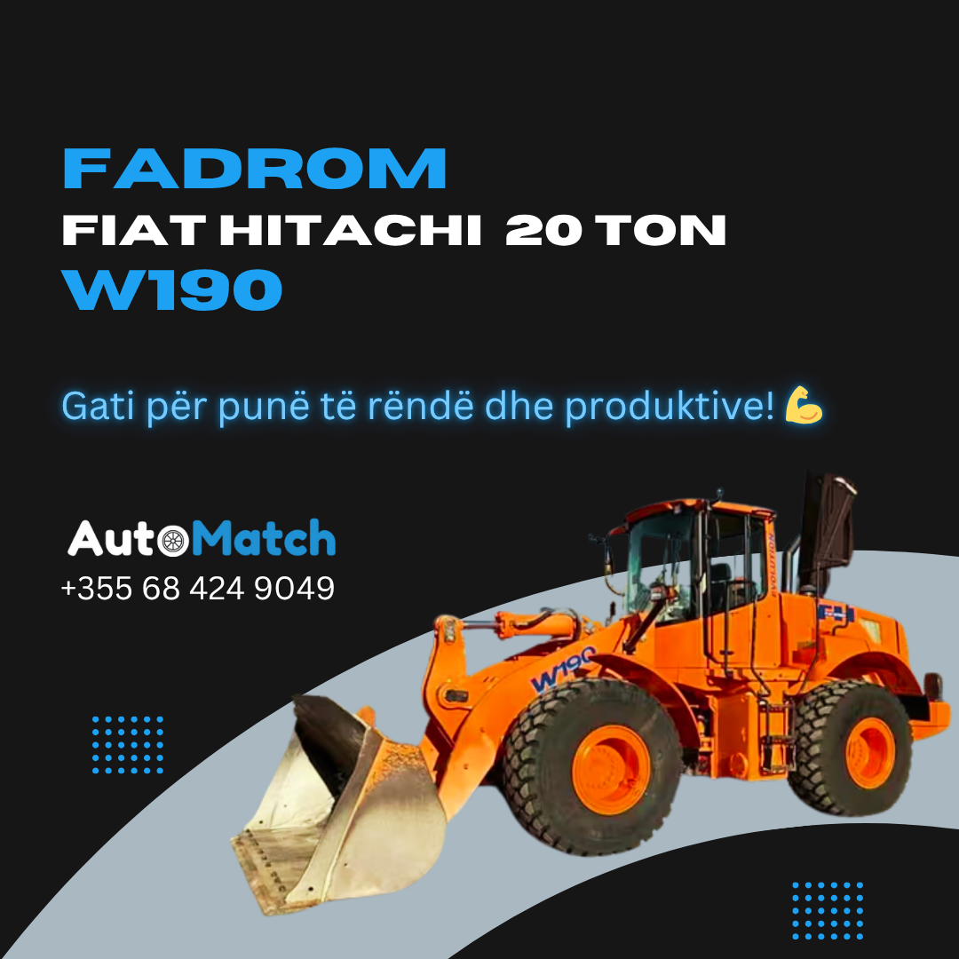 Në shitje Fadromë Fiat Hitachi W190 – gati për punë të rëndë dhe produktive! 💪

Fiat-Hitachi W 190 është një ngarkues me rrota i prodhuar në vitin 2003. Ka një peshë prej 20 ton dhe një gjatësi transporti prej 8.22 metrash. Kapaciteti i kovës është 3.1 metra kub, me një kapacitet maksimal prej 3.5 metra kub . Gjerësia e transportit është 2.76 metra dhe lartësia e transportit është 3.36 metra.

🔸 Motori Cummins 6CT8.3
🔸 Fuqia e motorit 145 kW
🔸 Pesha: 20 ton
🔸 Viti: 2003
🔸 Motor i sapo ndërruar – punon si e re 🔧
🔸 Gomat e para: të reja! 🚀
🔸 20,000 orë pune me motorin e vjetër

💰 Çmim fantastik: vetëm 32,900 €

📞 Kontakti: Automatch AL
📲 +355 68 424 9049

Makineri e fuqishme, e besueshme dhe me performancë të lartë – gati për punë menjëherë! ⛽️

#Fadrome #FiatHitachi #MakineriNdertimi #ShitjeMakinerish #Okazion #AutomatchAL #PunimeNdertimi #fadrom #ekskavator #infrastrukture #konstruksion